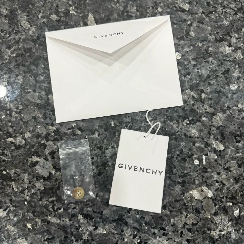 Givenchy White Envelope Authentic Button Add on Logo Storage Flap Open + Tag